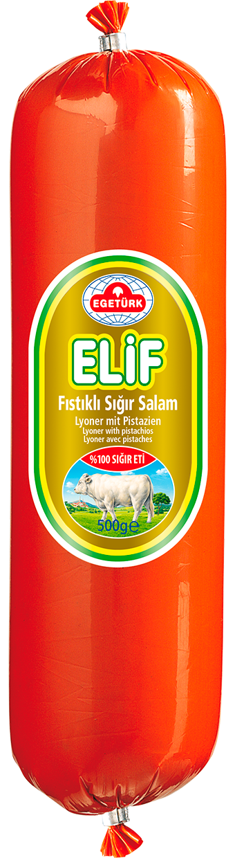 Egeturk Elif Fıstıklı Sığır Salamı 500 Gr