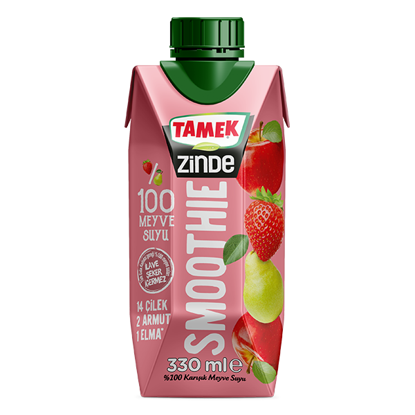Tamek Zinde Smoothie Çilek-Armut-Elma 330 ml