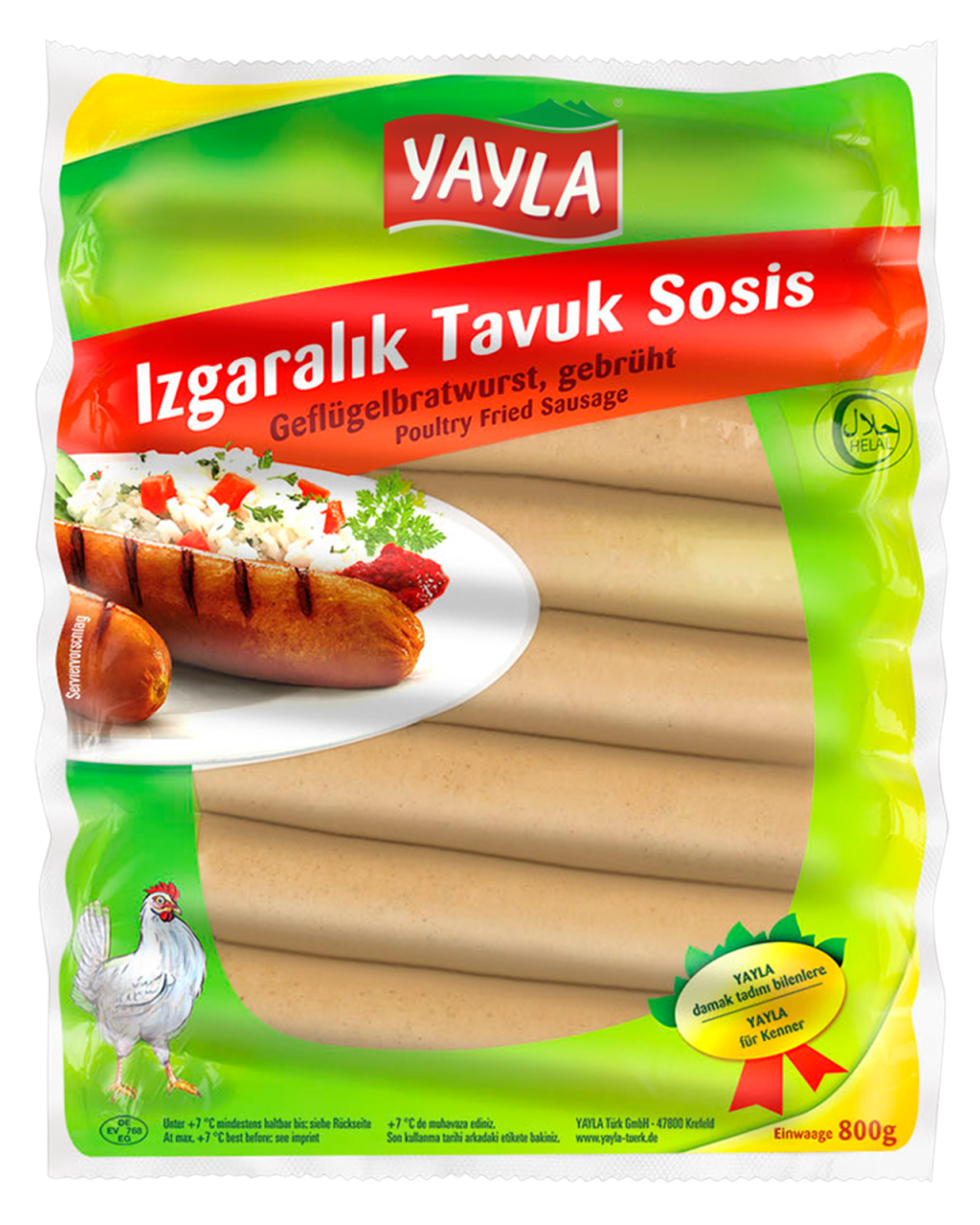 Yayla Izgaralık Tavuk Sosis 800 gr